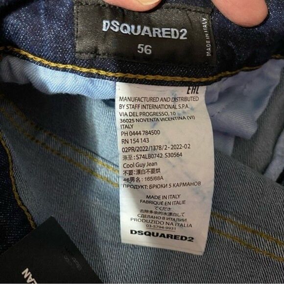 Dsquared2 Jeans Men’s 56 (US W36) Blue Paint Splatter Distressed Punk Rock NWT - Picture 8 of 11
